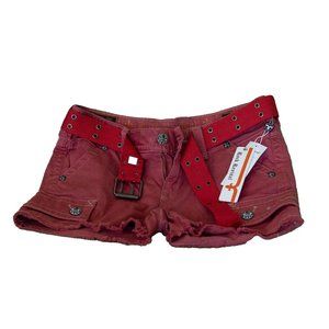 NWT Women's red punk Rock Revival Shorts spring 2015 size 28